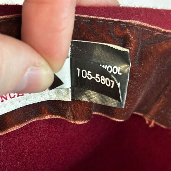 Goorin Bros Unisex Semi-Floppy Wool Hat Red Velvet Band Bow Detail S - Picture 6 of 7